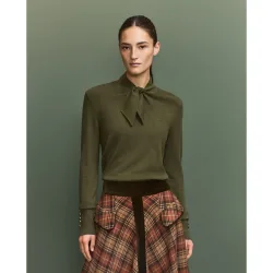 Jersey cuello lazo de mujer