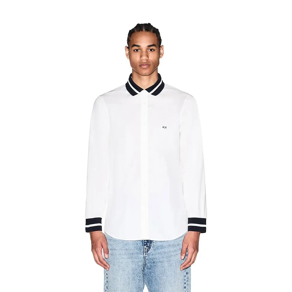 Exchange Camicia A Maniche Lunghe Xm002267_af2260 Off White M - Armani - FashionsVida