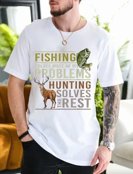 Men's Funny Hunting & Fishing Saying with Deer Graphic 100% Cotton O-neck summer short sleeve casual printed T-shirt - Aliexpress - FashionsVida