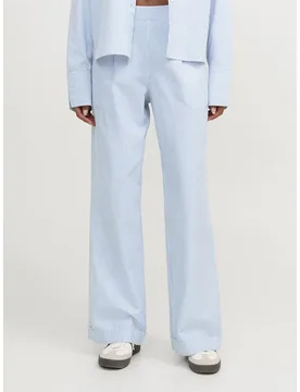Pantaloni Siva Oxford Silver Lake Blue / Detail Stripes L - Jjxx - FashionsVida