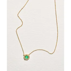 Colgante de oro con diamante y esmeralda