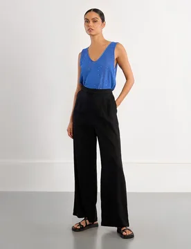 Pantalón de mujer largo detalle pliegues - Lili Sidonio - FashionsVida