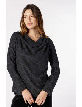 Camiseta de mujer de punto circular lamé - Naulover - FashionsVida