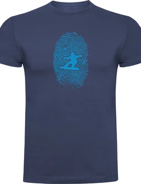 T-shirt à Manches Courtes Snowboarder Fingerprint Denim Blue M - Kruskis - FashionsVida