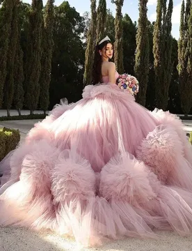 Pink Off The Shoulder Quinceanera Dresses Tulle Tiered Beading Pageant Lace Up Vestidos De 15 Años 2026 Princess Ball Gown - Aliexpress - FashionsVida
