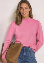 Pullover mit Turtle Neck und Knopfdetail female Pink
