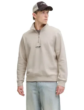 Felpa Con Zip Soho Quarter Moonbeam XL - Jack & jones - FashionsVida