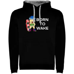 Sweat à Capuche Born To Wake Two-colour Black / Grey M