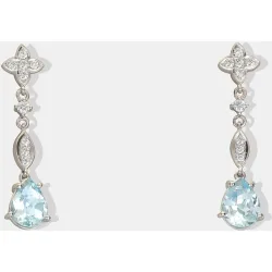 Pendientes de oro con diamantes y topacios
