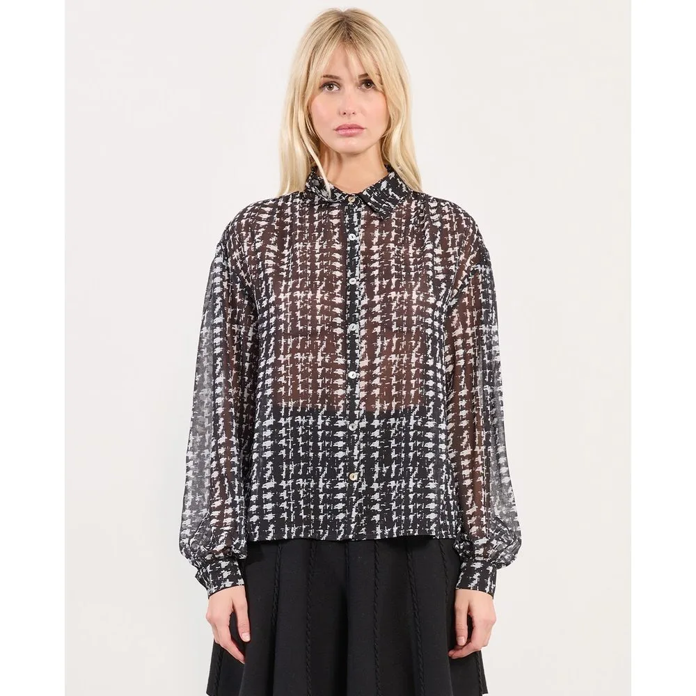 Camisa de mujer de manga larga estampado cuadros - Lili Sidonio - FashionsVida