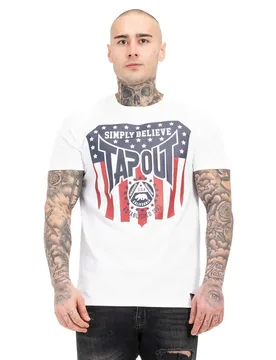 T-shirt à Manches Courtes Tapericano White / Dark Navy / Dark Red 2XL - TapouT - FashionsVida