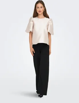 Pantalón de mujer wide leg con cintura elástica - Only - FashionsVida