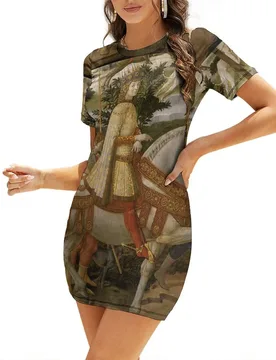 Cappella dei magi, corteo con lorenzo, piero e giovanni de' medici Short-Sleeved Dress summer women's suit Dress - Aliexpress - FashionsVida