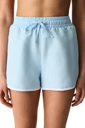 Womens Mid-Waist Woven Board Shorts - Light Blue - Size Small
