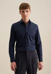 Slim Business Hemd Uni Blau 43