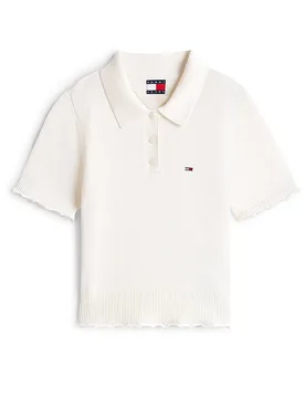 Poloshirt weiss L Damen - TOMMY JEANS - FashionsVida