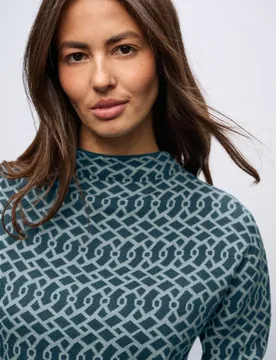 Cosy Jacquard Pullover female Türkis - Street One - FashionsVida
