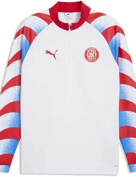 Sweat à Demi-zip Avant-match Girona Fc Warm Up White / Red S - Puma - FashionsVida
