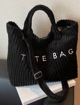 Bolso de hombro elegante de mujer con estampado de letras, de material de pana, de estilo retro europeo - Shein - FashionsVida