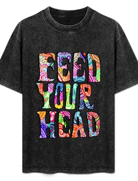 Feed Your Head T-Shirt Plus Size Loose Short Sleeve Top - Aliexpress - FashionsVida