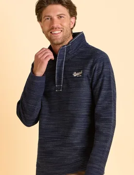 Weymouth Mens Quarter Zip Sweatshirt - Brakeburn - FashionsVida