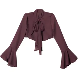 Chaqueta corta con mangas de gasa de mujer