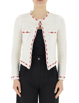 Cardigan misto cotone BIANCO UNI - VICOLO - FashionsVida