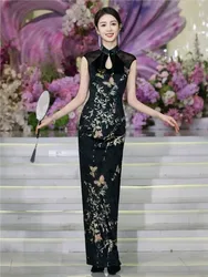 Black Long Velvet Performance Dress