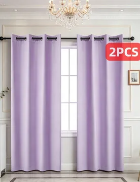 Piezas Cortinas Opacas - Cortinas Interiores y Tela de Cortina con Ojales, a Prueba de Frío/Aislamiento/Protección de Privacidad, Adecuadas para Dor - Shein - FashionsVida