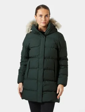 Women's Blossom Puffy Parka Green M - Dark Jungle Green - Female - Helly Hansen - FashionsVida
