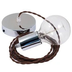 Cables Suspension Luminaire Tz22 1 M Black / Whiskey / Chrome Plated One Size