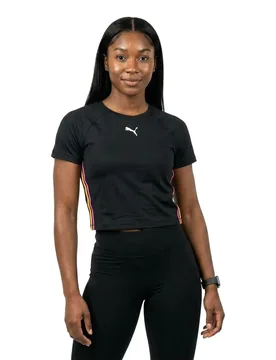 Top Bikini Short Sl Crop Black L - Puma - FashionsVida
