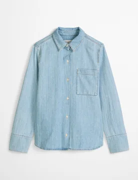 Blusa vaquera regular en forma de a de algodón ecológico fluido - MARC O'POLO - FashionsVida