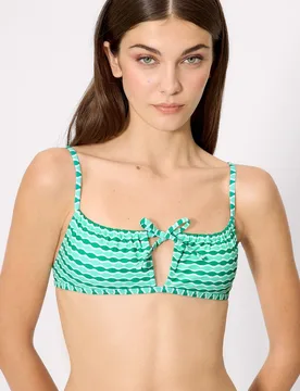 Tops de bikini triángulo estampado geométrico en copa B - Ysabel Mora - FashionsVida