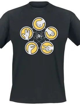 T-Shirt - Rock Paper Scissors Lizard Spock - L - für Männer - Größe L - schwarz - Lizenzierter Fanartikel - Männer - male - The Big Bang Theory - FashionsVida