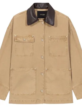 Chaqueta vaquera de mujer 100% algodón con espalda plisada - Maje - FashionsVida
