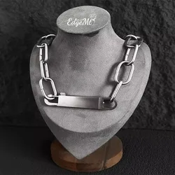 Retro Geometric Thick Chain Necklace Unisex Personalized Versatile Accessory