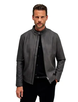 Giacca Heavy Suede Biker Dark Grey S - Salsa Jeans - FashionsVida