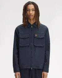 Mens Overshirt In Dark Blue Nylon - Size 2xl