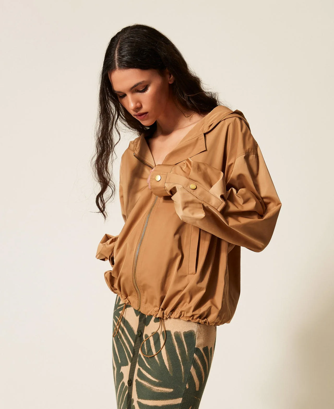 Blouson en taffetas avec plis - TWINSET - FashionsVida