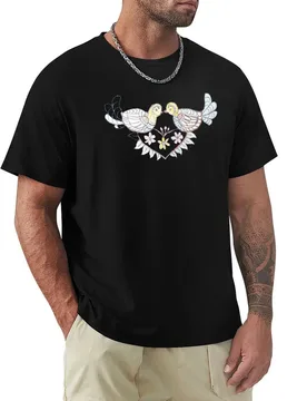 Birds love, hand draw T-Shirt Work Basic Short Sleeve Top - Aliexpress - FashionsVida