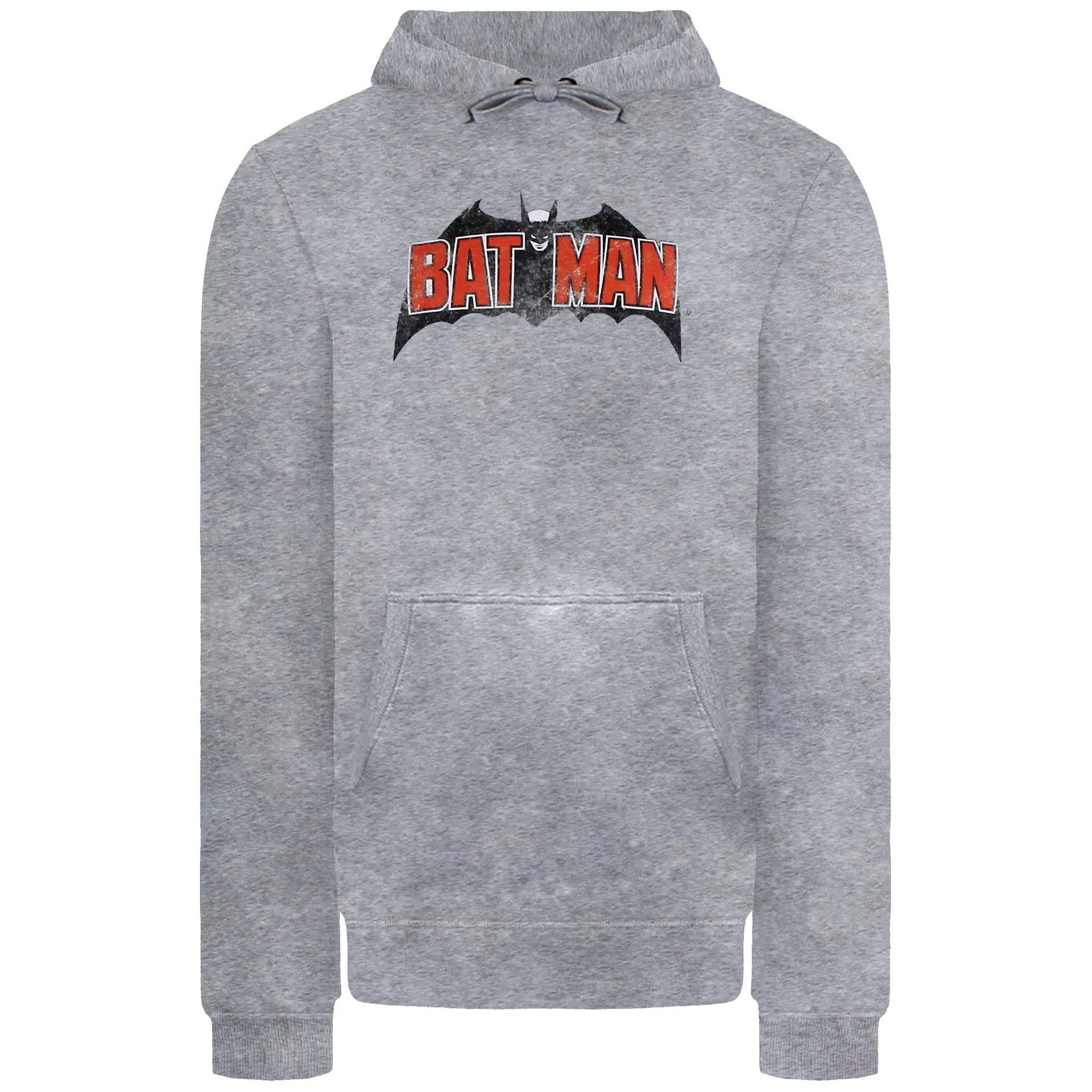 Vintage Batman Logo Mens Grey Hoodie Cotton - Size Medium - DC Comics - FashionsVida