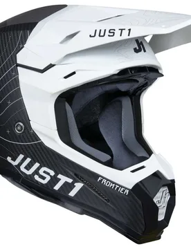 Casco Moto Cross Enduro J22 Frontier Nero Bianco Carbo taglia M - JUST1 - FashionsVida