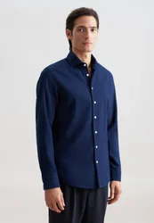 Slim Casual Hemd Struktur Blau 40
