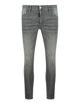 Mens Skinny Dan Jean - Grey Cotton - Size 34w/32l - Dsquared2 - FashionsVida