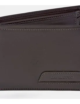 Americano compacto con monedero interior en piel color negro para hombre - Daviletto - FashionsVida