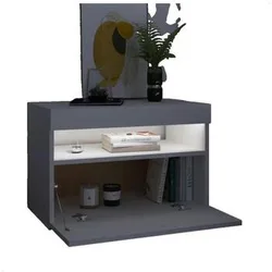 Table De Chevet Avec Lumières Led Blanc 60x35x40 Cm Einheitsgrösse