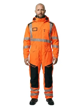 Combinaison D´hiver Avec Poches Pour Genouillères High Visibility Orange / Dark Navy Blue S - MASCOT - FashionsVida