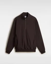 Mens Premium Van D 1/2 Zip - Brown Cotton - Size Large