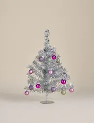 Mini Dressed Tinsel Tree Silver Mix